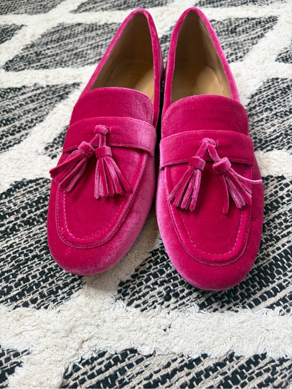J. Crew Marie tassel loafers in velvet PINK women’s size 1 - Picture 2 of 6